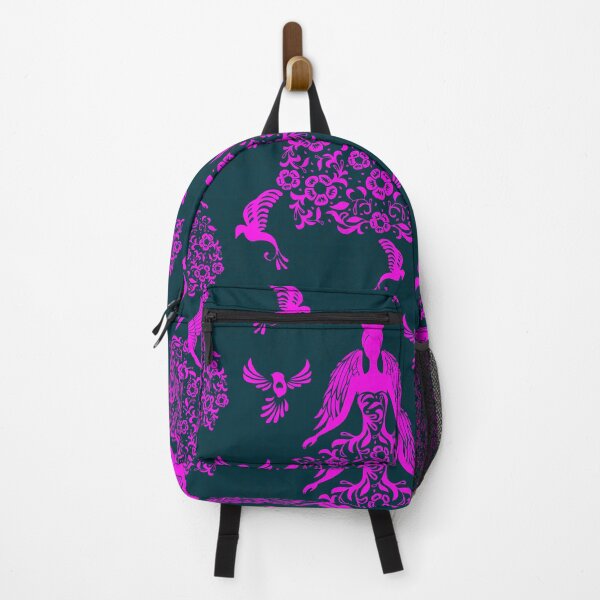 Item preview, Ornate Pink Floral Angel with Birds designed and sold by Dailyprintstyle.