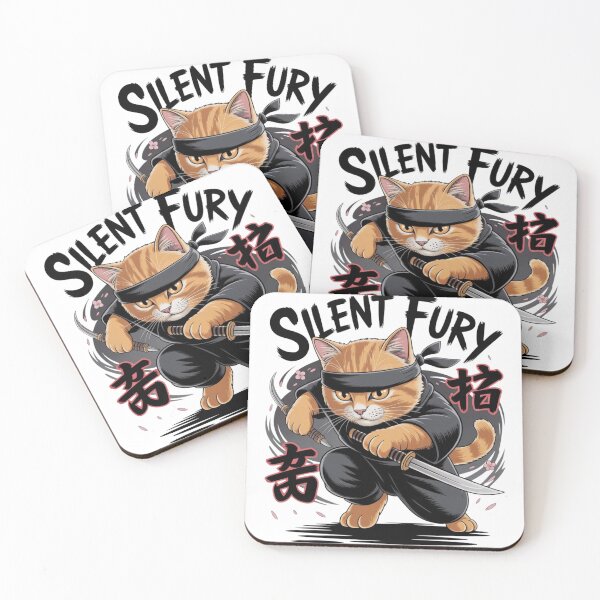 Item preview, Silent Fury – Ninja Cat in Cherry Blossom Storm designed and sold by teevoxx.