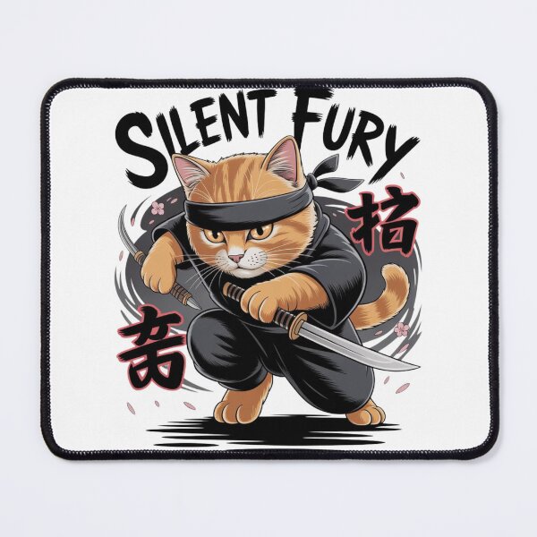 Item preview, Silent Fury – Ninja Cat in Cherry Blossom Storm designed and sold by teevoxx.