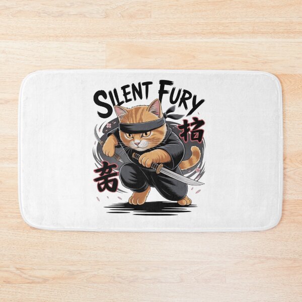 Item preview, Silent Fury – Ninja Cat in Cherry Blossom Storm designed and sold by teevoxx.