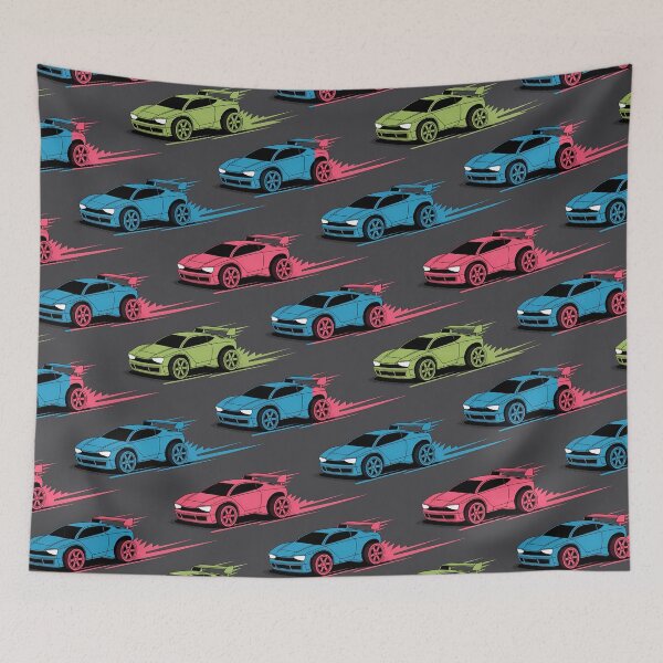 Item preview, Colorful Futuristic Racing Car Pattern – Neon Speed Art designed and sold by MarJul.