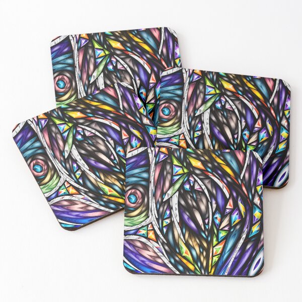 Item preview, Colorful Shapes #11 | Abstract Geometric Art in Bold Colors | Stained Glass Church Window designed and sold by kiri studio.