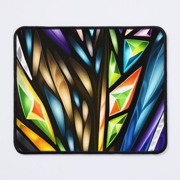 Item preview, Colorful Shapes #11 | Abstract Geometric Art in Bold Colors | Stained Glass Church Window designed and sold by kiri studio.