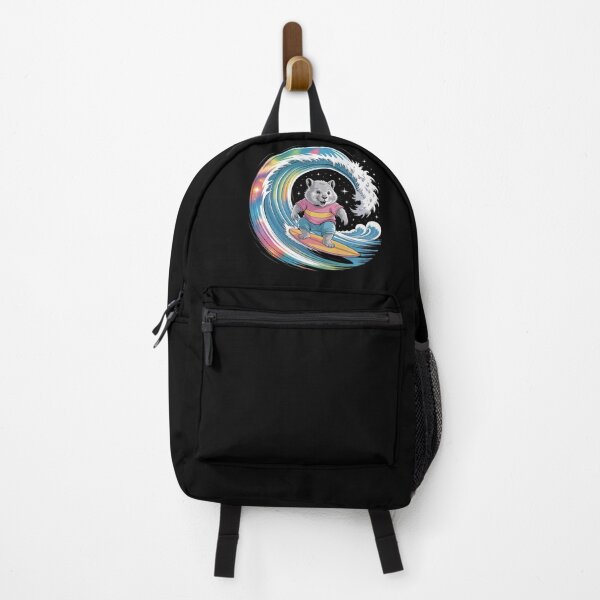 Item preview, Cosmic Surf Wombat – Whimsical Ride on a Rainbow Wave designed and sold by teevoxx.