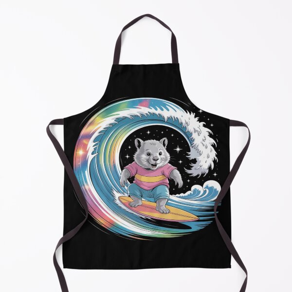 Item preview, Cosmic Surf Wombat – Whimsical Ride on a Rainbow Wave designed and sold by teevoxx.