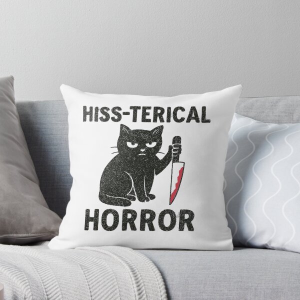 Item preview, Hiss-terical Horror Murderous Black Cat With Knife – Funny Spooky Halloween Horror Gift Premium T-Shirt Classic T-Shirt designed and sold by inkfluenceart.
