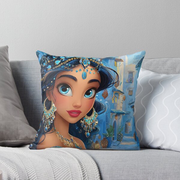 Item preview, Beautiful woman in blue attire in vibrant streets designed and sold by Artessie.