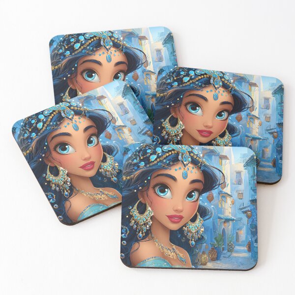 Item preview, Beautiful woman in blue attire in vibrant streets designed and sold by Artessie.