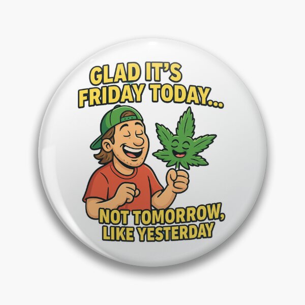 Item preview, Glad It’s Friday Today Funny Cartoon Design – Weekend Chill Meme Gift designed and sold by WackyWardrobeCo.