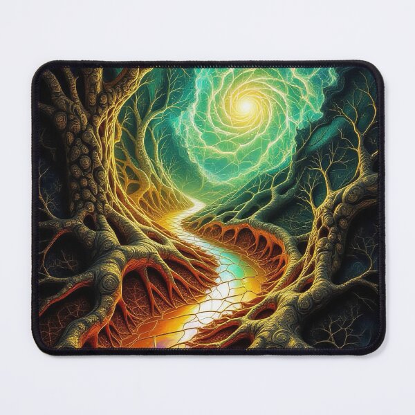 Item preview, Gold & Neon Portal – Hyper-detailed mixed-media masterpiece designed and sold by Mark Fischer.