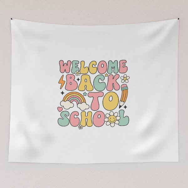 Item preview, Welcome Back to School Retro Pastel Typography designed and sold by PrintTechDz.