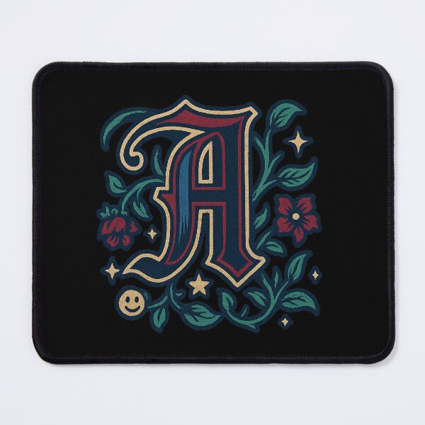 Item preview, Gothic Illuminated Initial – Ivy & Stars designed and sold by FTS-Studio.