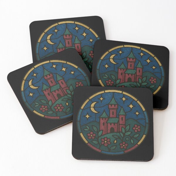 Item preview, Stained-Glass Castle Medallion – Starry Night designed and sold by FTS-Studio.