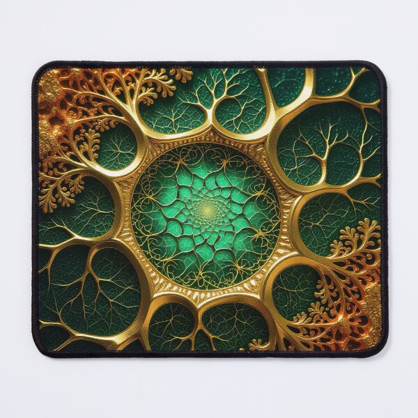 Item preview, Gold & Neon Portal – Hyper-detailed mixed-media masterpiece designed and sold by Mark Fischer.