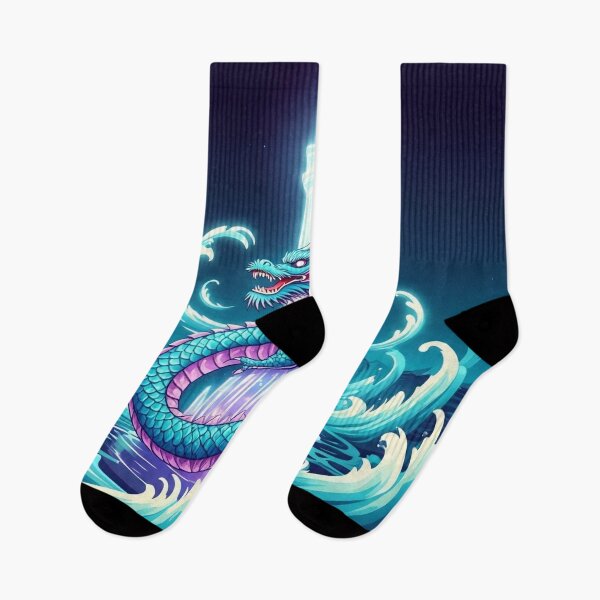 Item preview, Bioluminescent Dragon – Fantasy Ukiyo-e Japanese Art designed and sold by Vandy Fullam.
