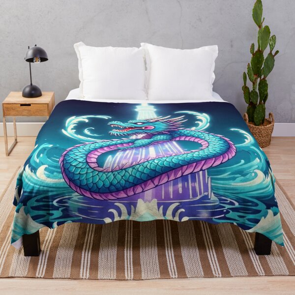 Item preview, Bioluminescent Dragon – Fantasy Ukiyo-e Japanese Art designed and sold by Vandy Fullam.