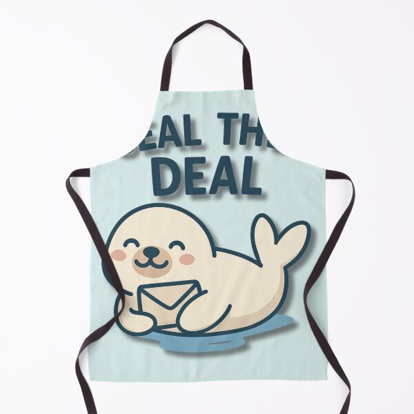 Item preview, Seal The Deal Cartoon – Cute Happy Seal Holding Envelope Illustration designed and sold by konthai.familyart.