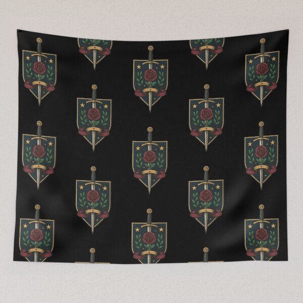 Item preview, Sword & Rose Crest – Gilded Heraldic Emblem designed and sold by FTS-Studio.