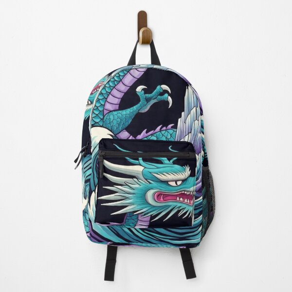 Item preview, Moonlit Crystal Tower Dragons – Retro Japanese Design designed and sold by Vandy Fullam.