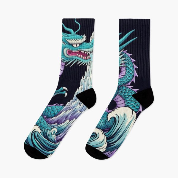 Item preview, Moonlit Crystal Tower Dragons – Retro Japanese Design designed and sold by Vandy Fullam.