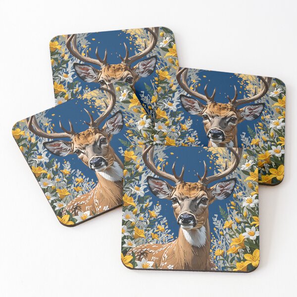 Item preview, White-tailed deer Surrounded By Yellow Jessamine designed and sold by taiche.