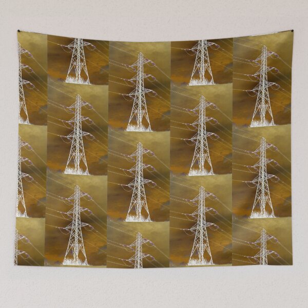 Item preview, White Electricity Pylon designed and sold by pinkal.