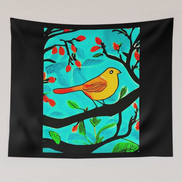 Item preview, Little Bird on a Flowering Branch designed and sold by Marymarice.