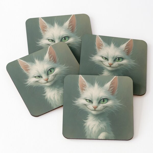 Item preview, Sly White Cat Portrait designed and sold by QuirkySpark.