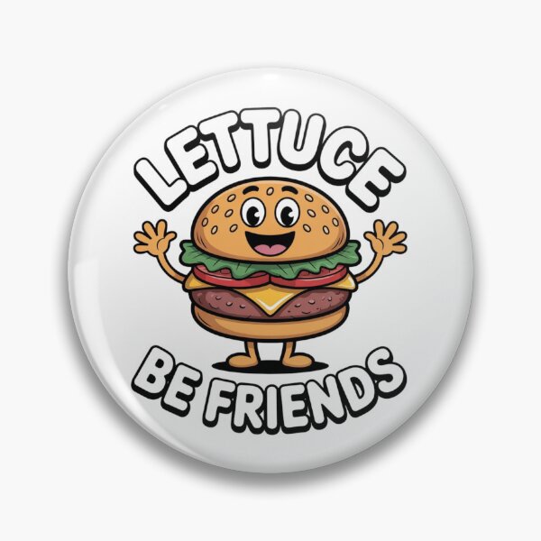 Item preview, Lettuce Be Friends – Smiling Hamburger with Open Arms & Wordplay designed and sold by teevoxx.