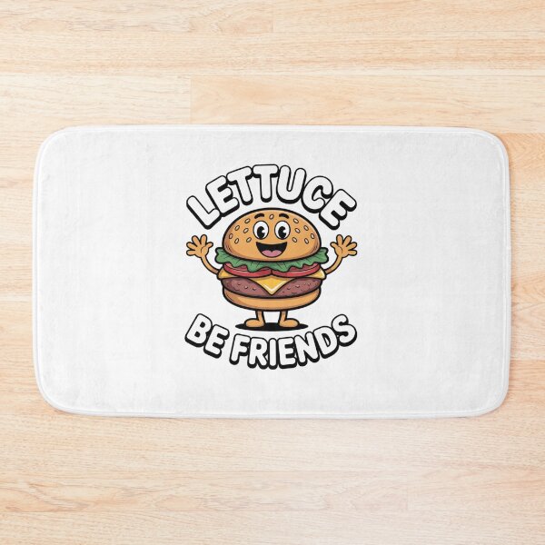 Item preview, Lettuce Be Friends – Smiling Hamburger with Open Arms & Wordplay designed and sold by teevoxx.