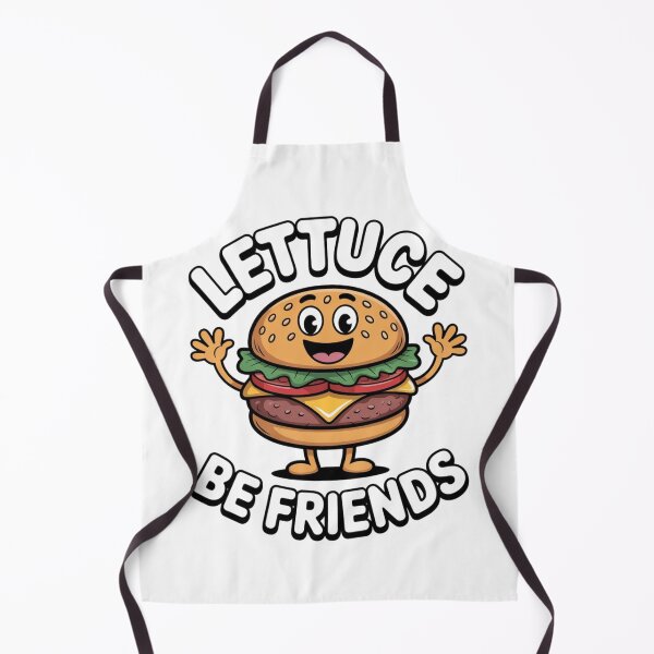 Item preview, Lettuce Be Friends – Smiling Hamburger with Open Arms & Wordplay designed and sold by teevoxx.