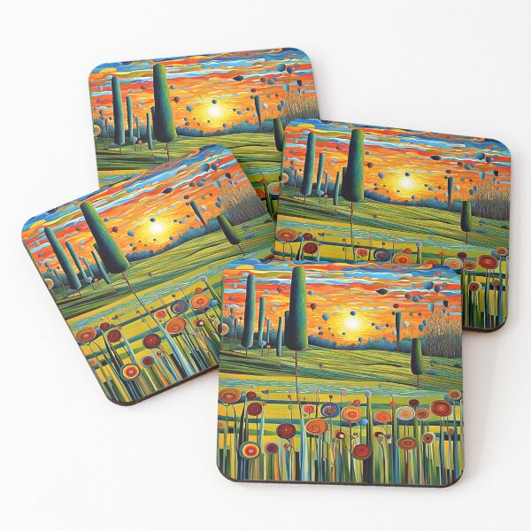 Item preview, Grassy meadows at sunset 5 designed and sold by George Hutton Hunter.