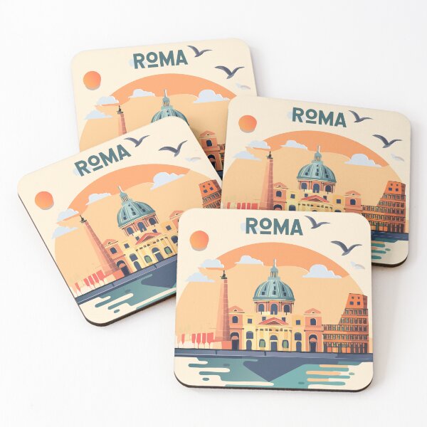 Item preview, Vintage Roma Travel Artwork with Iconic Landmarks designed and sold by GinoFerrara.