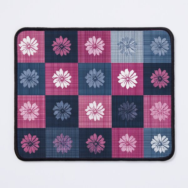 Item preview, Patchwork Floral Check (Navy × Pink × White) designed and sold by casualnature.