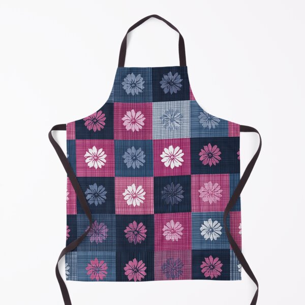 Item preview, Patchwork Floral Check (Navy × Pink × White) designed and sold by casualnature.