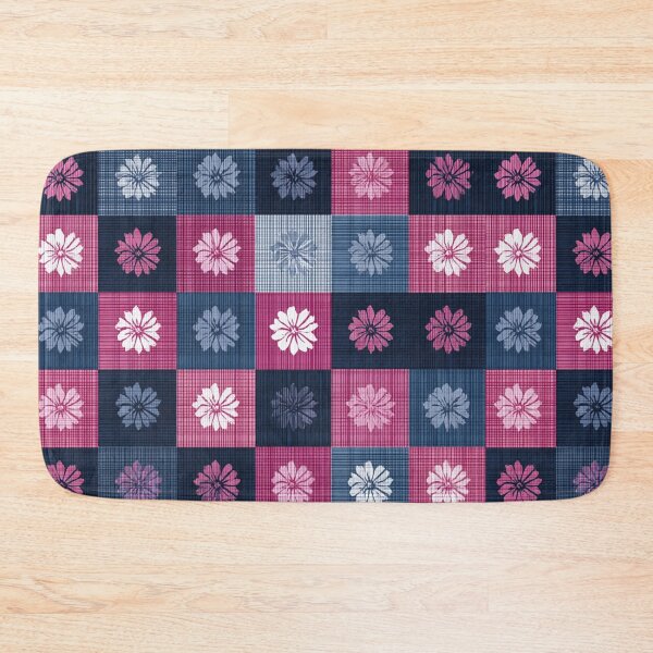 Item preview, Patchwork Floral Check (Navy × Pink × White) designed and sold by casualnature.