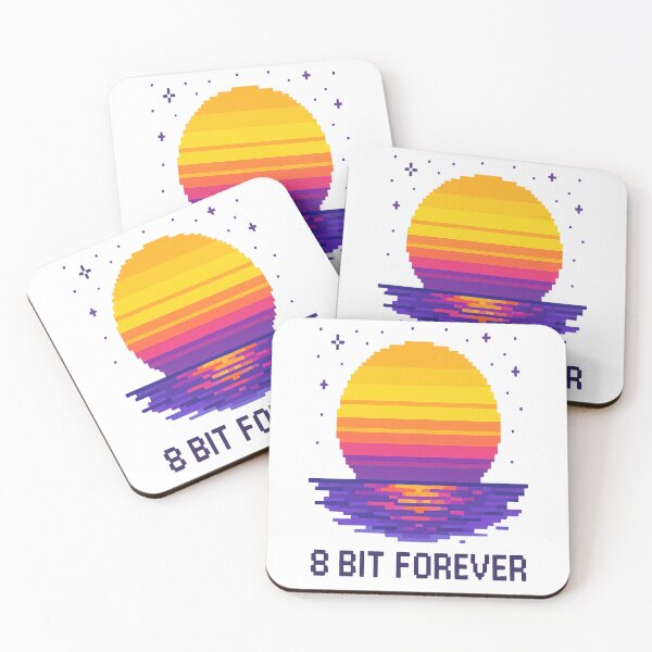 Item preview, Retro Pixel Sunset – 8 Bit Forever Vintage Synthwave Design designed and sold by Glownfun.