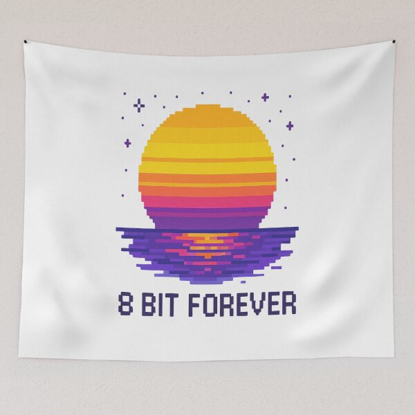 Item preview, Retro Pixel Sunset – 8 Bit Forever Vintage Synthwave Design designed and sold by Glownfun.