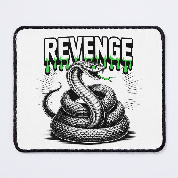 Item preview, Revenge – Coiled Snake with Fangs & Toxic Typography designed and sold by teevoxx.