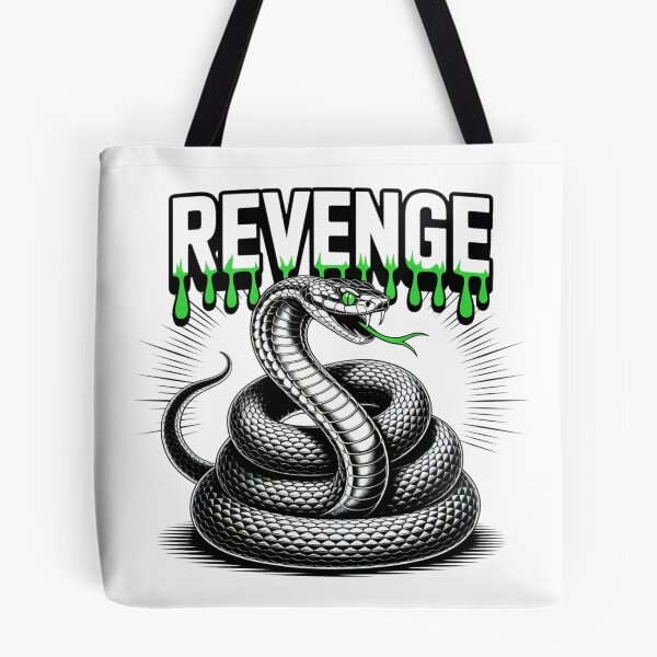 Item preview, Revenge – Coiled Snake with Fangs & Toxic Typography designed and sold by teevoxx.