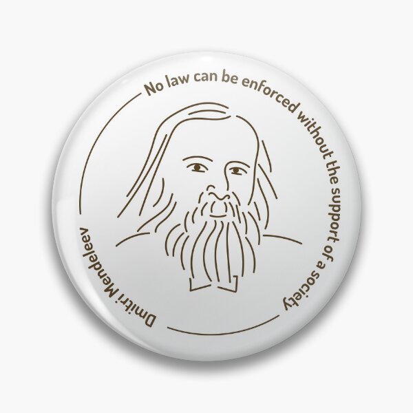Item preview, Dmitri Mendeleev Minimalist Line Art Portrait – Periodic Table Creator designed and sold by Aniafotkam.