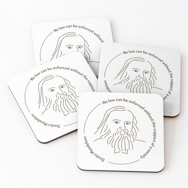 Item preview, Dmitri Mendeleev Minimalist Line Art Portrait – Periodic Table Creator designed and sold by Aniafotkam.