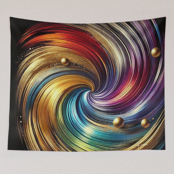 Item preview, “Golden Swirl of Color – Dynamic Energy in Motion” designed and sold by Zenlines by Ralf Gradl.