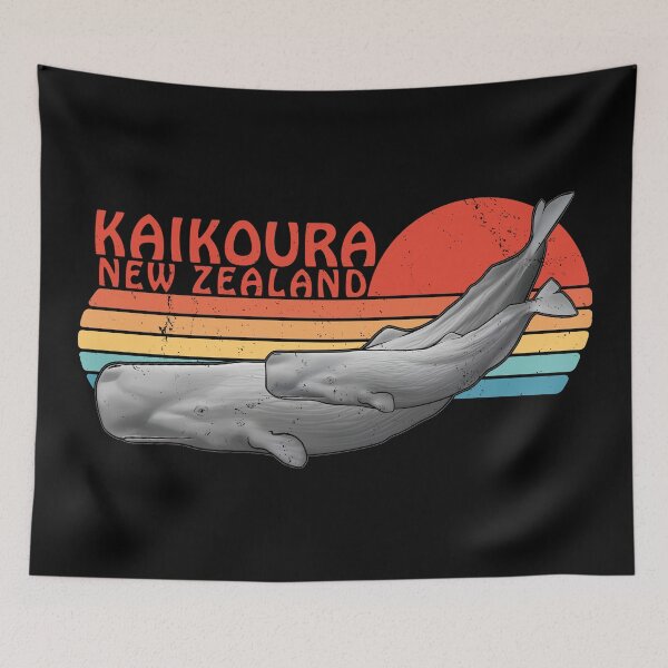 Item preview, Sperm Whale Kaikoura Retro Sunset designed and sold by NicGrayGraphic.