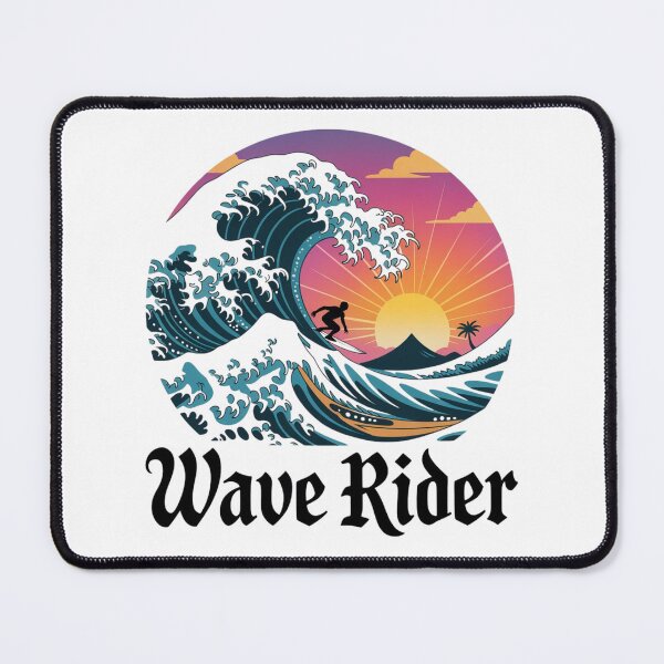 Item preview, Wave Rider – Sunset Surfing Scene with Mountain & Palm Tree designed and sold by teevoxx.