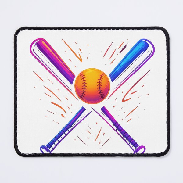 Item preview, "Minimalist Baseball Design | Crossed Bats & Ball Retro Style" designed and sold by PrintTechDz.