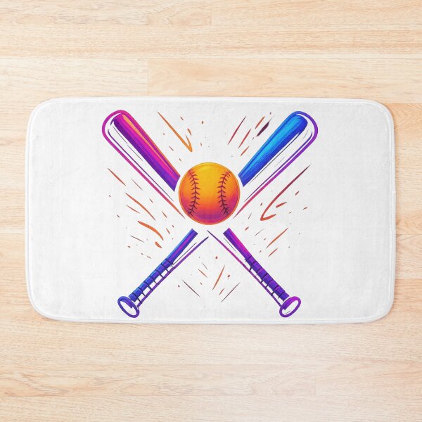 Item preview, "Minimalist Baseball Design | Crossed Bats & Ball Retro Style" designed and sold by PrintTechDz.