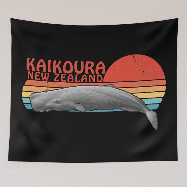 Item preview, Sperm Whale Kaikoura New Zealand Retro Sunset designed and sold by NicGrayGraphic.