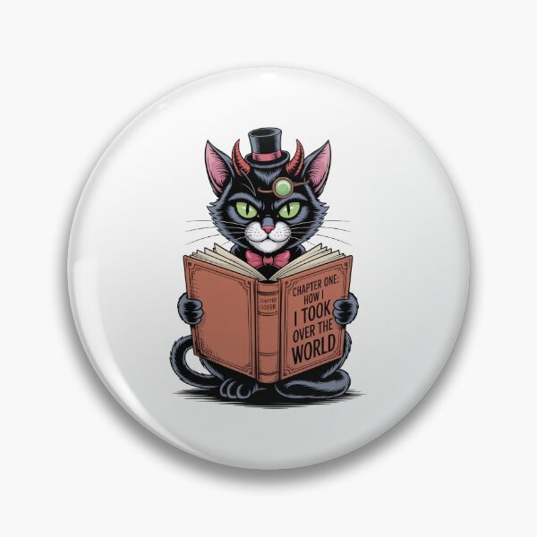 Item preview, Evil Genius Cat Reading World Domination Book designed and sold by MonkiFlipp.