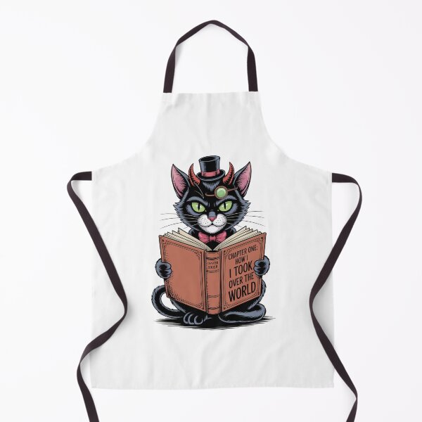 Item preview, Evil Genius Cat Reading World Domination Book designed and sold by MonkiFlipp.